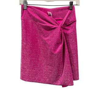Good American Shimmering Pink Asymmetrical Swim skirt cover up